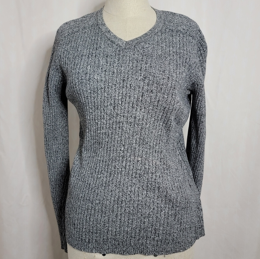Vintage Le Chateau Ribbed Gray V-Neck Shirt